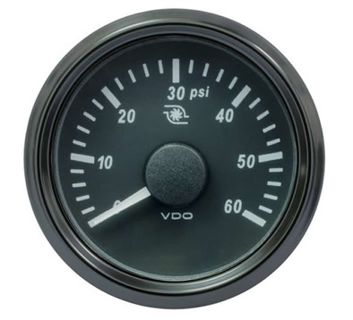 VDO SingleViu Turbo Pressure Gauges 60PSI